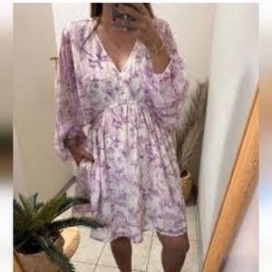 A New Day Lilac Floral Mini Dress
